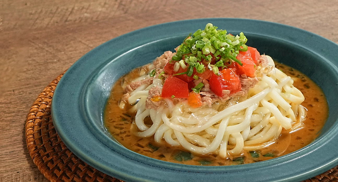 冷製みそトマトうどん～だしジュレ仕立て～