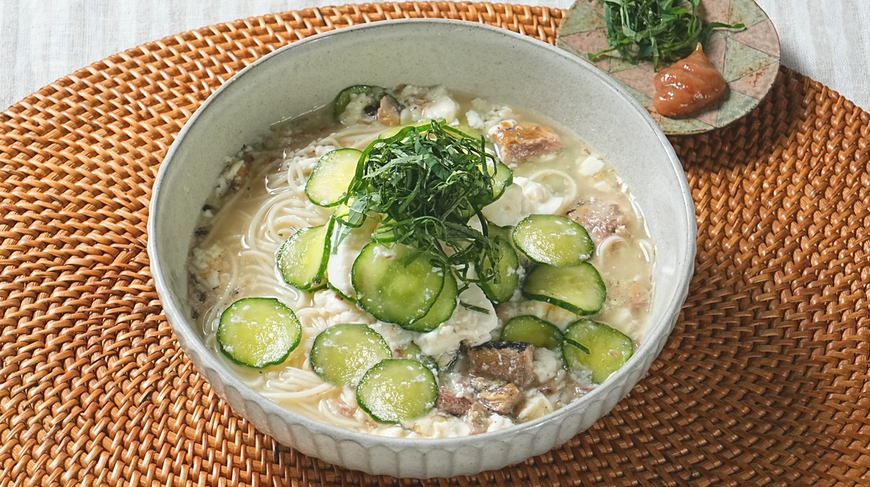サンマの冷や汁そうめん